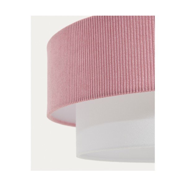 Biele/svetloružové detské svietidlo s textilným tienidlom Bianella – Kave Home-image-3