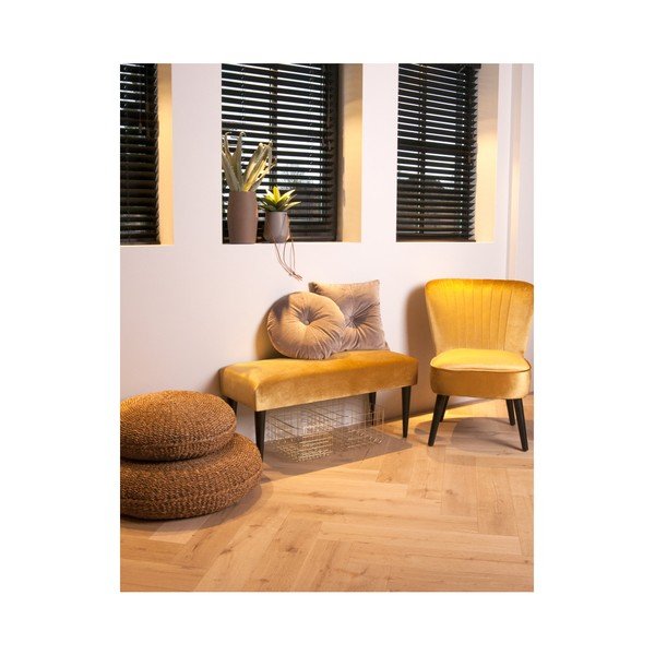 Žltá lavice so zamatovým poťahom Leitmotiv Luxury-image-2