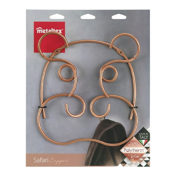 Nástenný oceľový háčik v medenej farbe Hippo – Metaltex-image-2