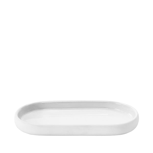 Biela keramická nádoba na mydlo Blomus, 19 x 10 cm