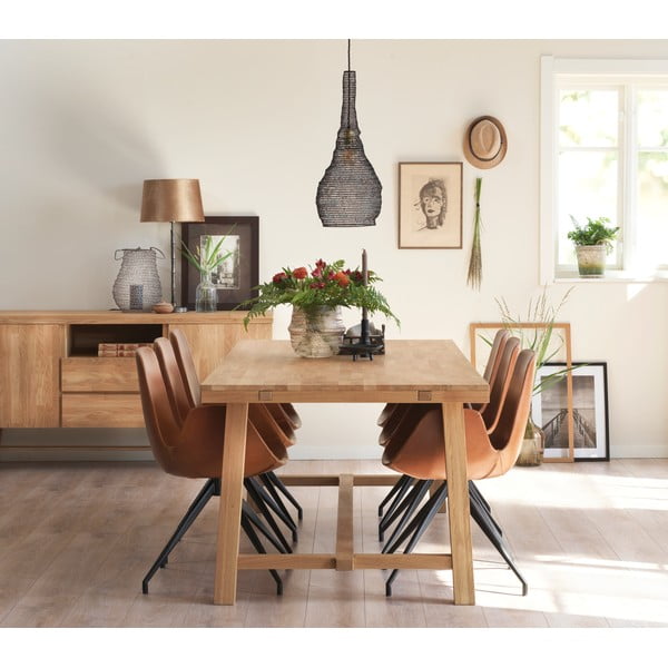 Jedálenský stôl z brúseného dubového dreva Rowico Brooklyn, 220 x 95 cm-image-3