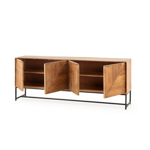 Komoda z mangového dreva v prírodnej farbe 210x80x40 cm Nereida – MOME-image-4