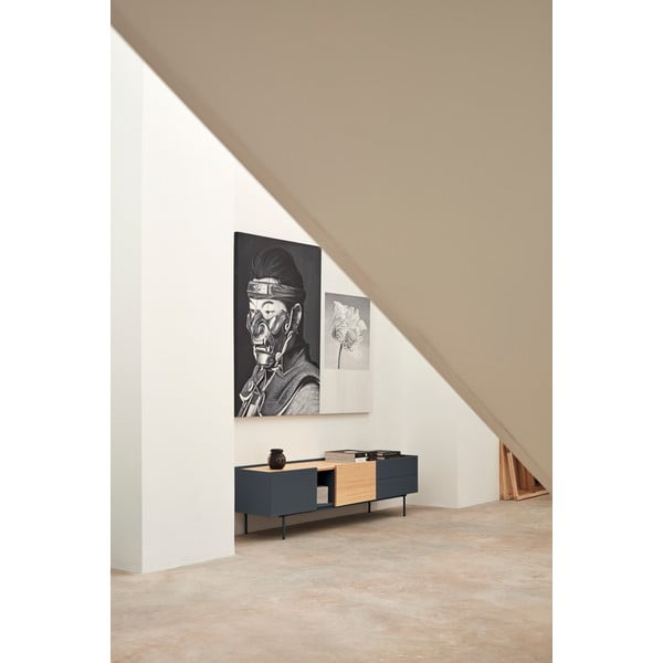 TV stolík v dekore duba v antracitovo-prírodnej farbe 180x45 cm Otto – Teulat-image-1