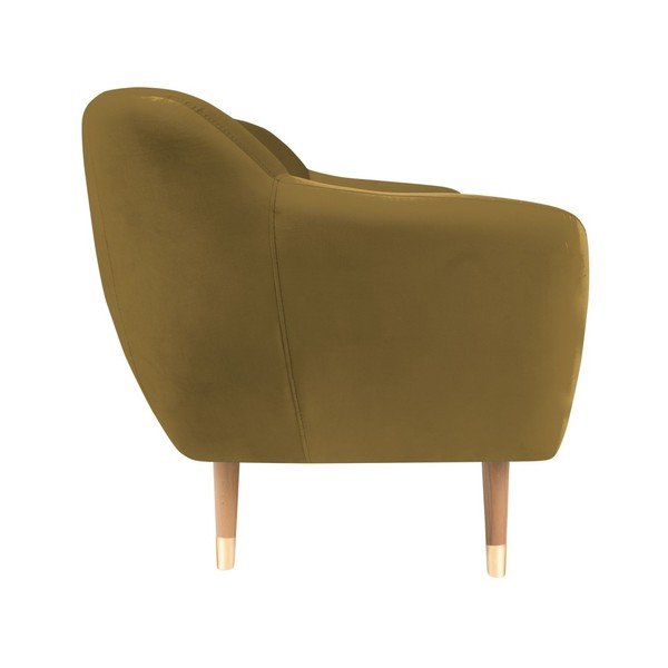 Zamatová pohovka v zlatej farbe Mazzini Sofas Benito, 158 cm-image-3
