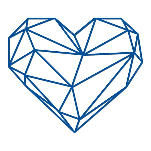 Modrá nástenná kovová dekorácia Wall Decor Heart