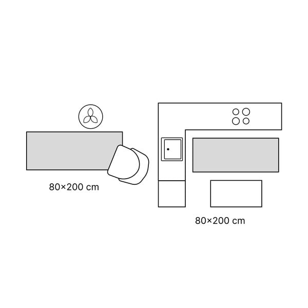 Oranžový/sivý prateľný behúň 80x200 cm Blocks of Fun – Vitaus-image-3