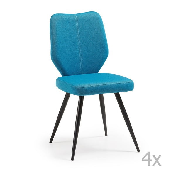 Sada 4 modrých stoličiek La Forma Tina
