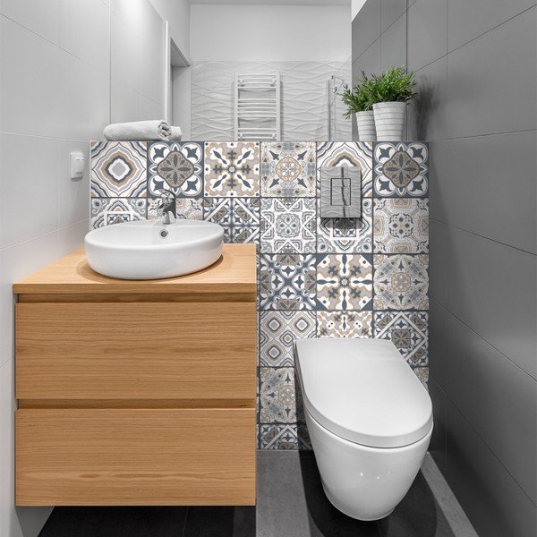 Sada 24 nástenných samolepiek Ambiance Decal Tiles Azulejos Giacomo, 10 × 10 cm-image-3