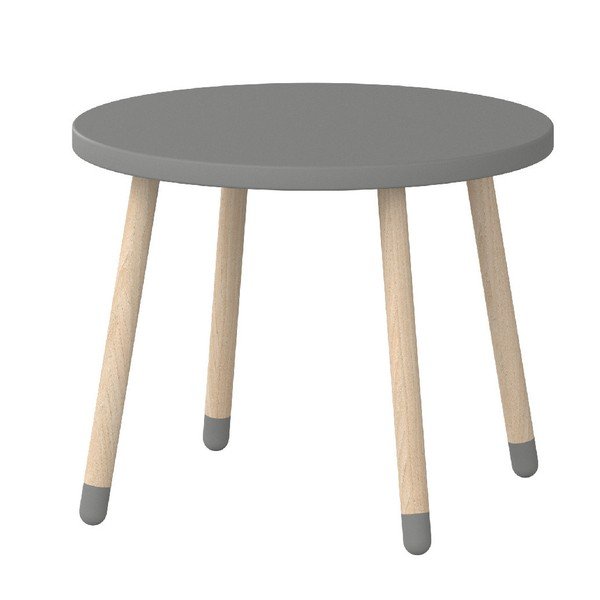 Sivý detský stolík Flexa Dots, ø 60 cm