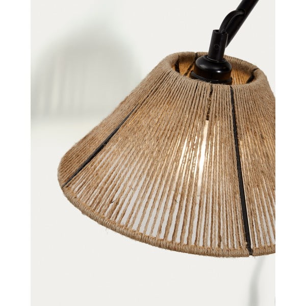 Čierne/v prírodnej farbe nástenné svietidlo Pontos – Kave Home-image-1