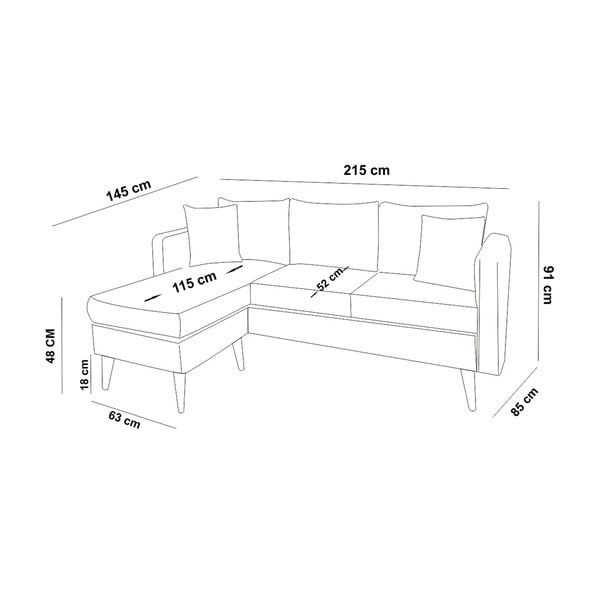 Sivá rohová pohovka (ľavý roh) Sofia – Artie-image-3