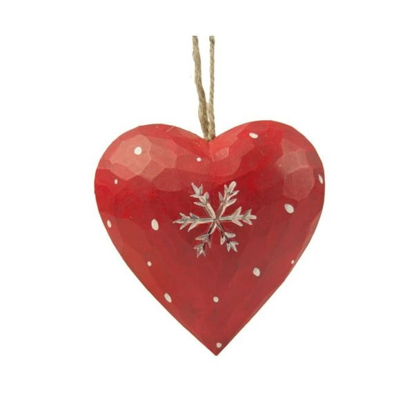 Červená závesná dekorácia v tvare srdca Antic Line Heart