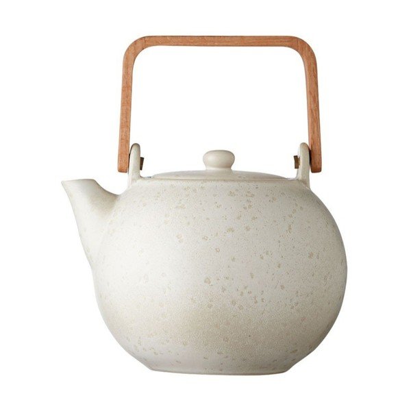 Krémovobiela matná kameninová kanvička na čaj Bitz Basics, 1,2 l