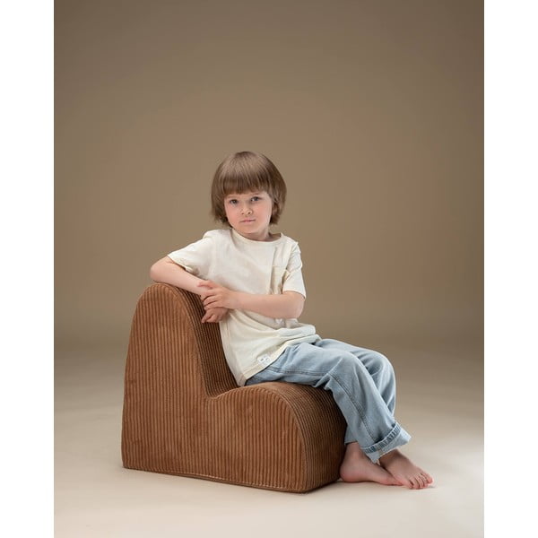 Hnedé menčestrové detské kresielko Cloud – Wigiwama-image-2