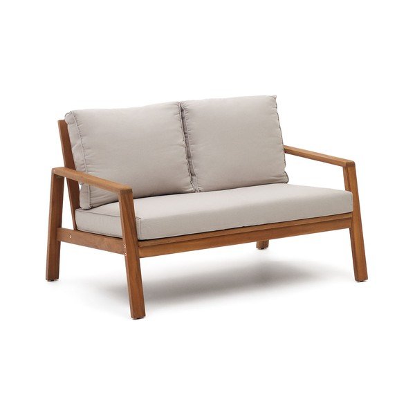 Béžová/v tmavoprírodnej farbe záhradná lounge súprava z masívu akácie pre 4 Frares – Kave Home-image-3