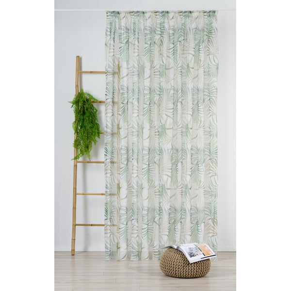 Zeleno-béžová záclona 300x260 cm Palmas – Mendola Fabrics