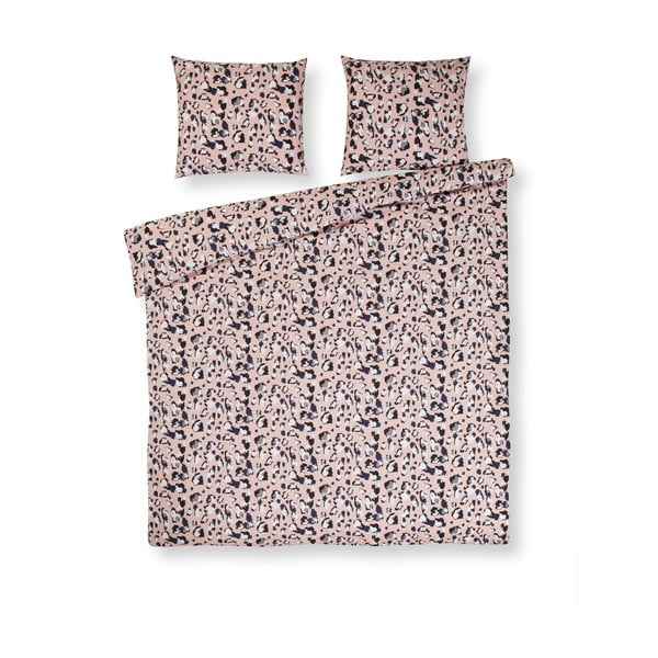 Ružové bavlnené posteľné obliečky Ekkelboom Famke, 140 × 200 cm