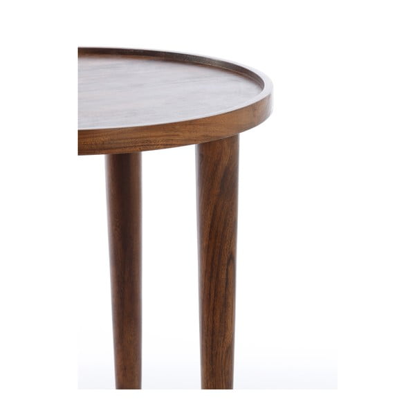 Okrúhly odkladací stolík z masívu akácie ø 49 cm Qiano – Light & Living-image-3