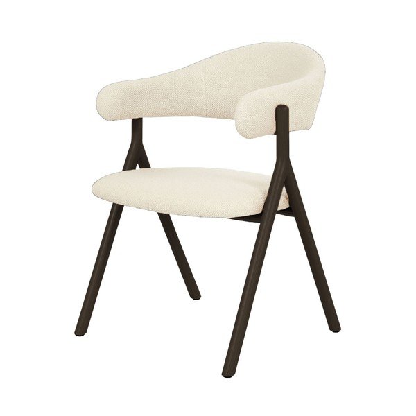 Čierne/krémovobiele čalúnené jedálenské kreslo s podrúčkami Frances – Unique Furniture