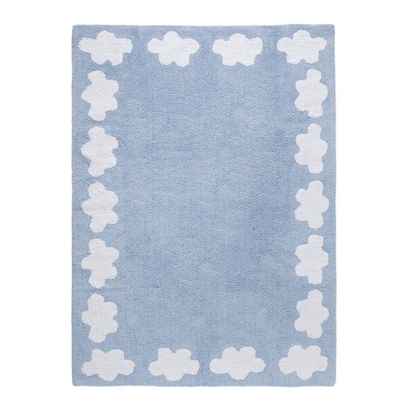 Modrý bavlnený koberec Happy Decor Kids Clouds, 160 x 120 cm