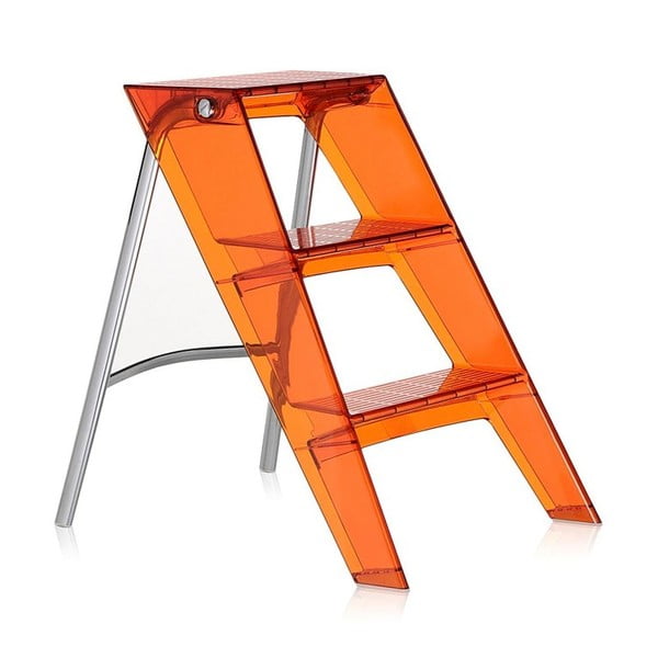 Oranžové transparentné schodíky Kartell Upper