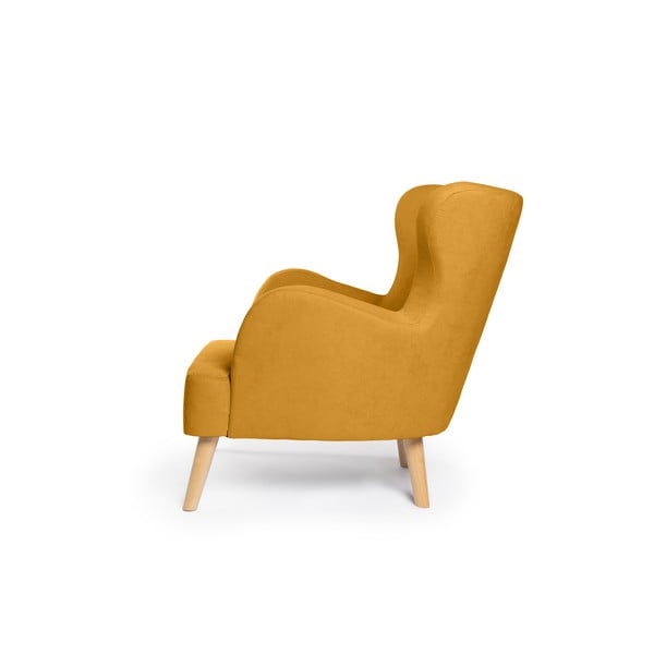 Kreslo ušiak v horčicovej farbe Noemye – Bonami Selection-image-3