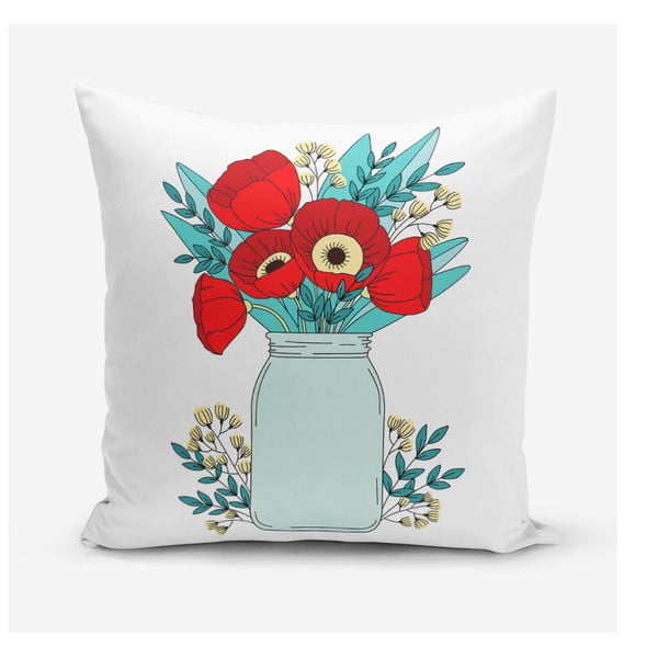 Obliečka na vankúš s prímesou bavlny Minimalist Cushion Covers Flowers in Vase, 45 × 45 cm