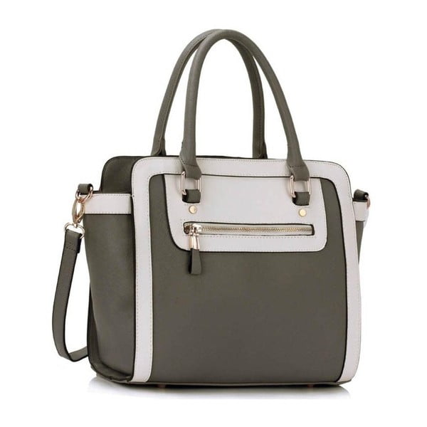Sivo-biela kabelka L&S Bags Trianon