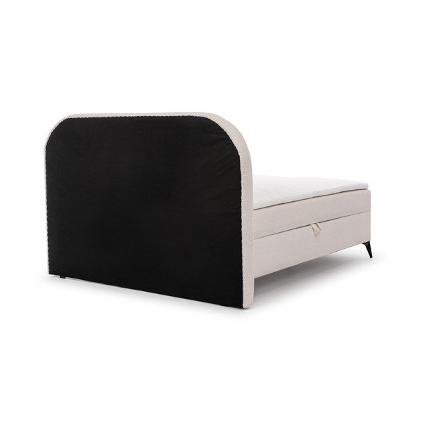 Biela boxspring posteľ s úložným priestorom 160x200 cm Ornes – Ropez-image-4