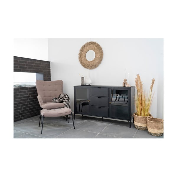 Čierna kovová komoda 140x85 cm Dalby – House Nordic-image-1