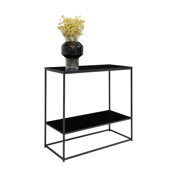 Čierny konzolový stolík s čiernou doskou 80x36 cm Vita – House Nordic-image-2