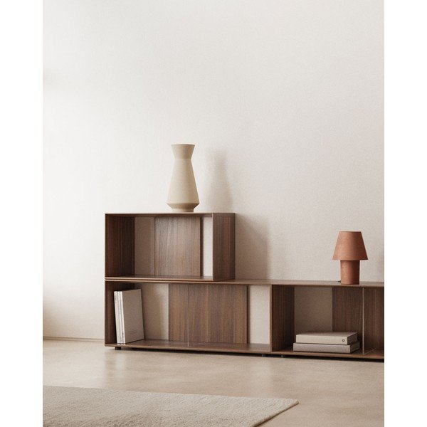 Modulárny policový systém v dekore orecha v prírodnej farbe 6 ks 168x114 cm Litto – Kave Home-image-1