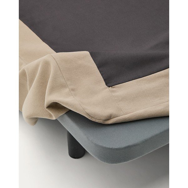 Taupe čalúnená dvojlôžková posteľ bez čela 180x200 cm Jaira – Kave Home-image-3