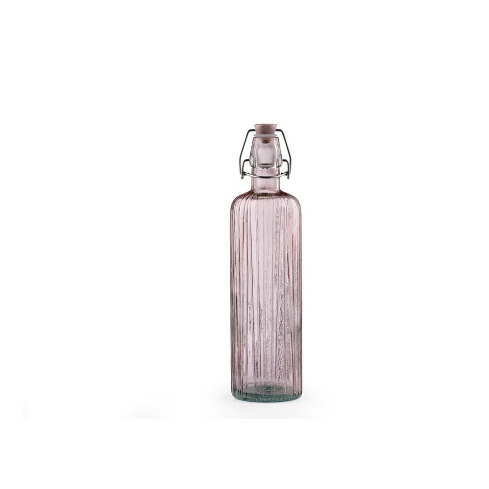 Ružová sklenená fľaša na vodu Bitz Kusintha, 750 ml