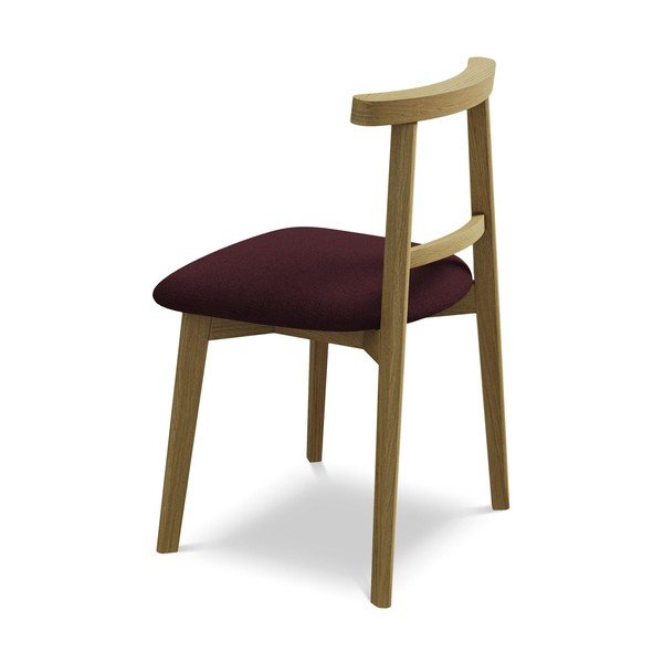 Vínovočervená jedálenská stolička z masívneho dreva Ohelo – Makamii-image-3