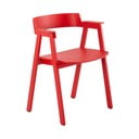 Červená jedálenská stolička s podrúčkami z dubového dreva Flip – Gazzda