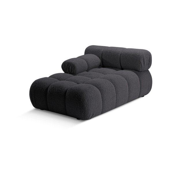 Antracitový modul pohovky z textílie bouclé (ľavý roh) Bellis – Micadoni Home-image-3