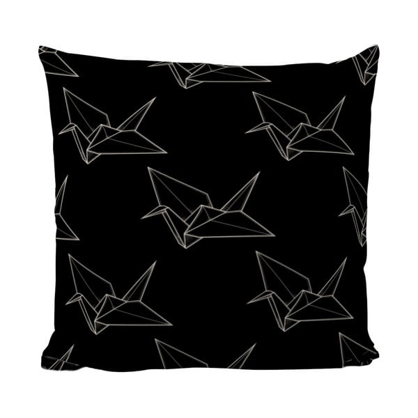 Vankúšik Black Shake Origami Bird, 50x50 cm
