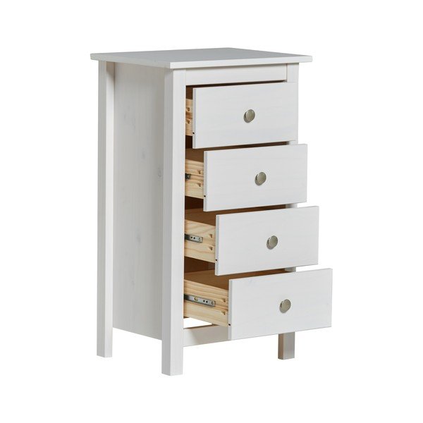 Biela vysoká komoda z borovicového dreva 46x80 cm Berna – Marckeric-image-3