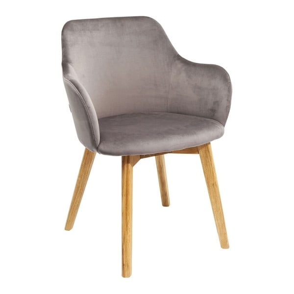 Tmavosivá stolička s nohami z dubového dreva Kare Design