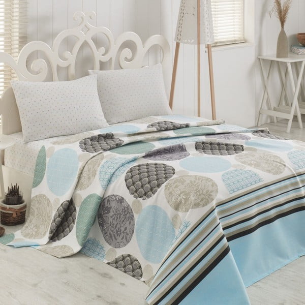 Ľahká bavlnená prikrývka cez posteľ Sole Beige, 200 x 230 cm