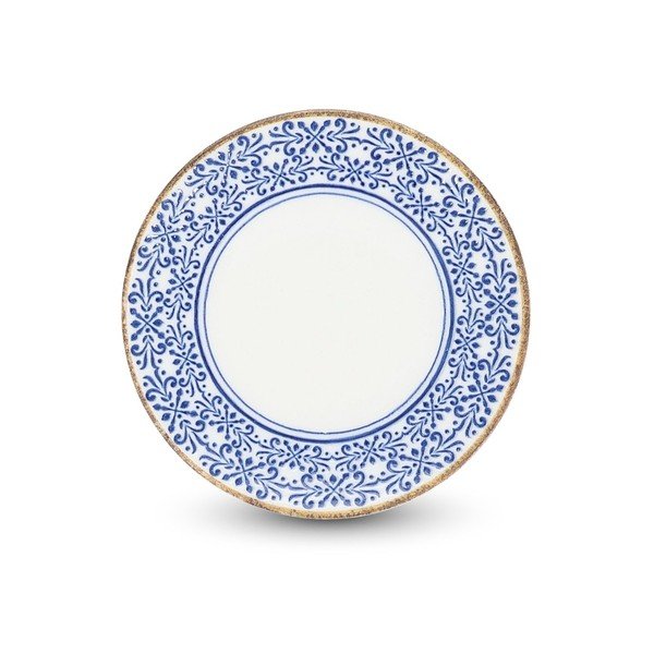 Biely/modrý dezertný porcelánový tanier ø 16 cm Azul – BonBistro