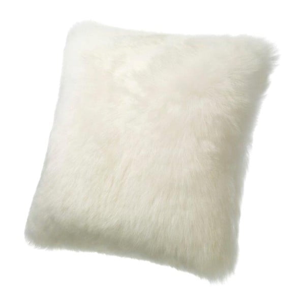 Biely vlnený vankúš z ovčej kožušiny Auskin Erving, 50 × 50 cm