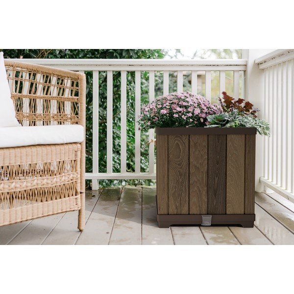 Plastový samozavlažovací kvetináč Deco Square – Keter-image-3