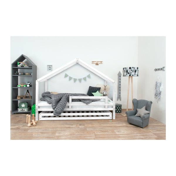 Biela detská posteľ z lakovaného smrekového dreva Benlemi Sidy, 90 × 200 cm-image-3