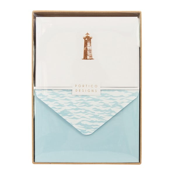 Sada 10 darčekových pohľadníc s obálkami Portico Designs Lighthouse