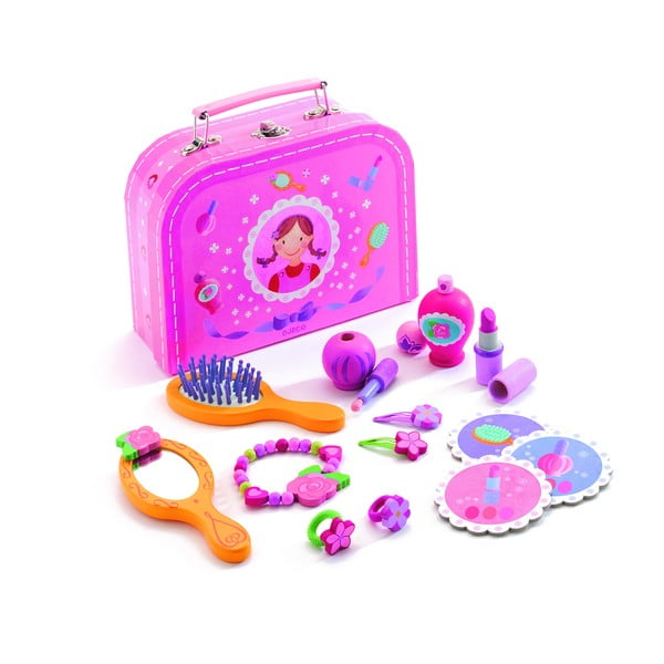 Detský kufrík s drevenými doplnkami pre malé parádnice Djeco-image-1