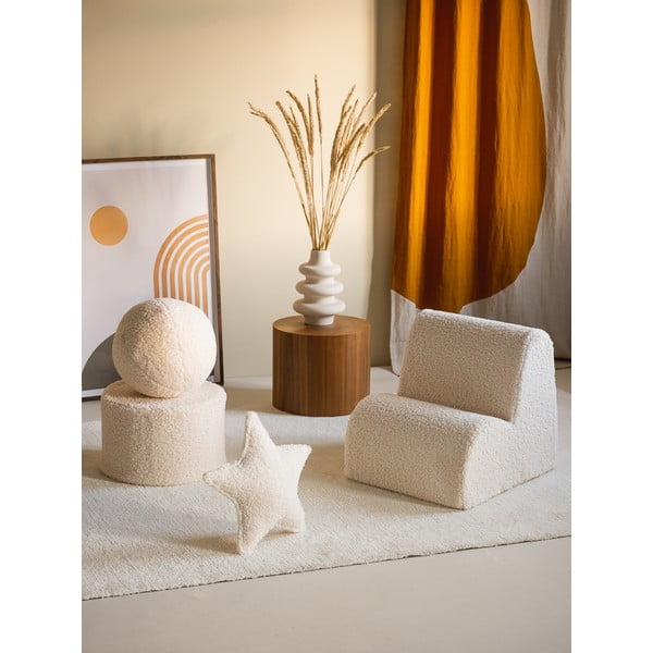 Krémové detské kresielko z textílie buklé Cloud – Wigiwama-image-4