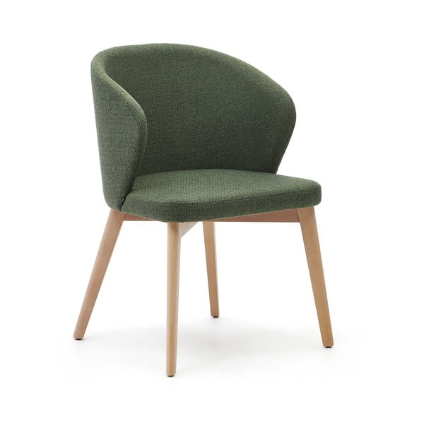 Tmavozelené čalúnené jedálenské kreslo Darice – Kave Home