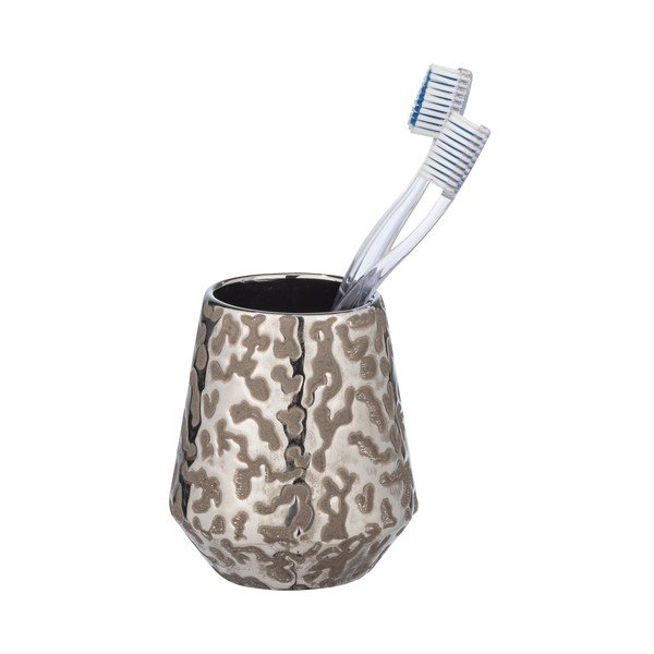 Keramický téglik na zubné kefky v striebornej farbe Burgos – Wenko-image-2